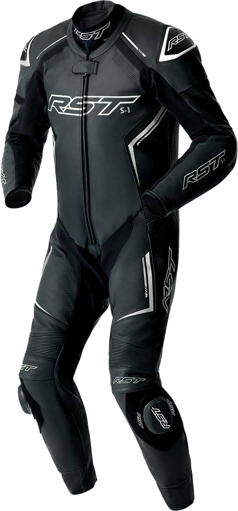 RST S1 D3O SUIT BLK/WHI LEATHER ONE PIECE SUIT