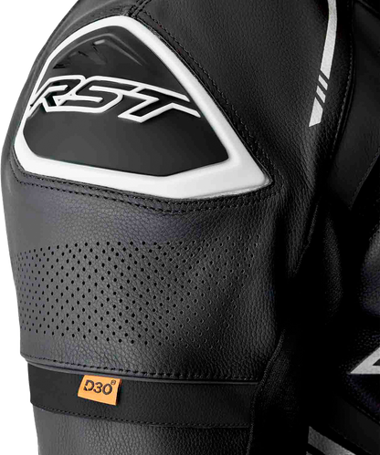 RST S1 D3O SUIT BLK/WHI LEATHER ONE PIECE SUIT