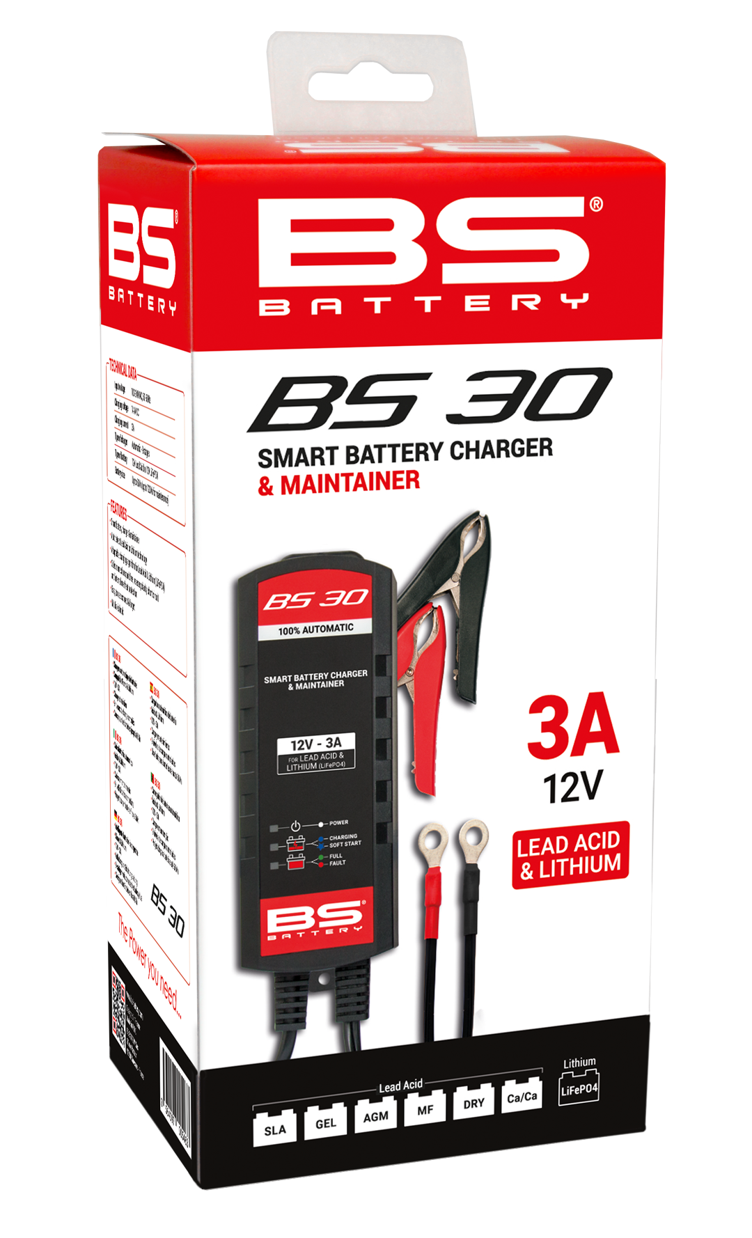 BS BATTERY Charger - BS30 - 12V - 3A