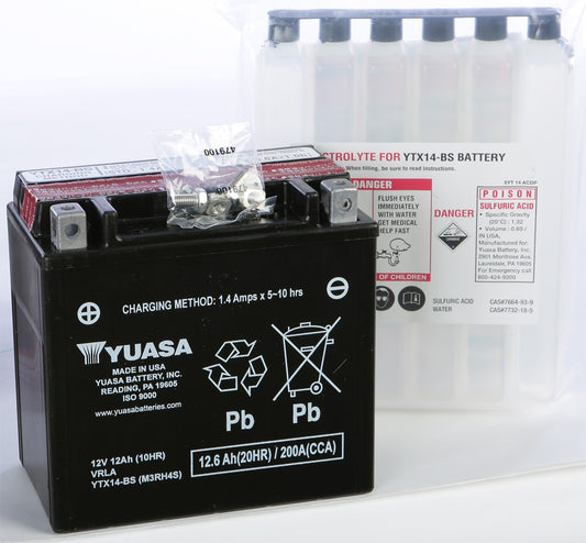 YUASA BATTERY YTX14-BS MAINTENANCE FREE