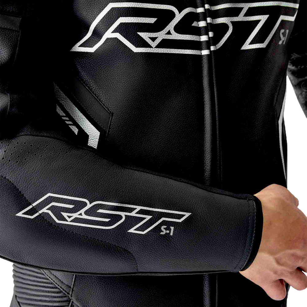 RST S1 D3O SUIT BLK/WHI LEATHER ONE PIECE SUIT
