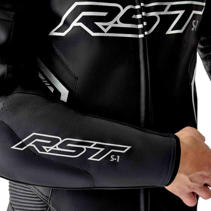 RST S1 D3O SUIT BLK/WHI LEATHER ONE PIECE SUIT