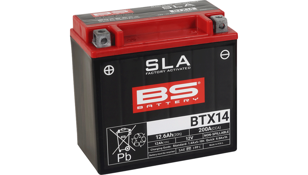 BS BATTERY SLA Factory-Activated AGM  Battery - BTX14 (YTX)