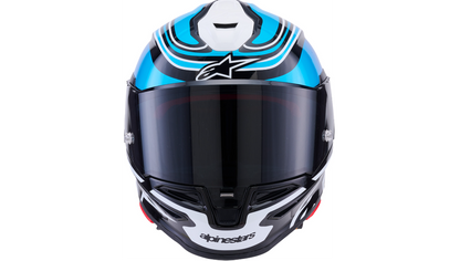 ALPINESTARS Supertech R7 Helmet - 22.06 - Zeal - Gloss Black/Blue/Pink Fluo/White