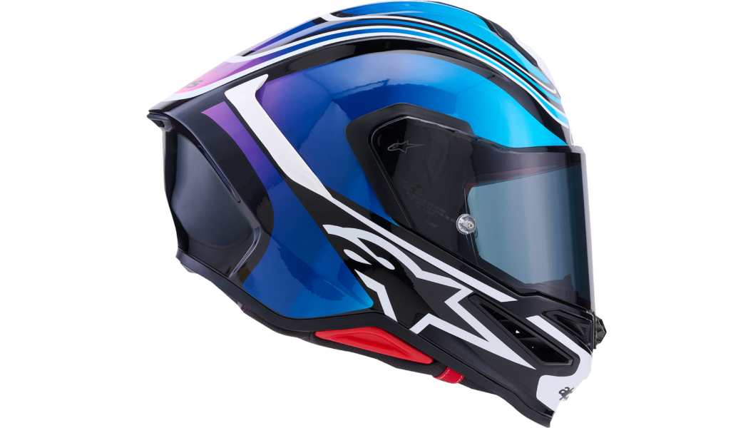 ALPINESTARS Supertech R7 Helmet - 22.06 - Zeal - Gloss Black/Blue/Pink Fluo/White
