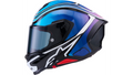 ALPINESTARS Supertech R7 Helmet - 22.06 - Zeal - Gloss Black/Blue/Pink Fluo/White