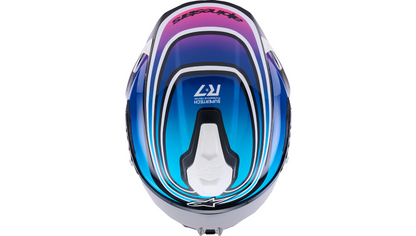 ALPINESTARS Supertech R7 Helmet - 22.06 - Zeal - Gloss Black/Blue/Pink Fluo/White
