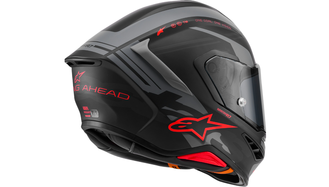 ALPINESTARS Supertech R7 Helmet - 22.06 - Solid - Matte Black/Gray/Red